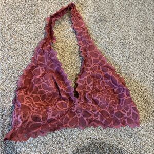 PINK Victoria's Secret Lace Halter Bralette in Mauve